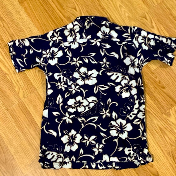 Kidlooks Blue/White Hawaiian Buttondown Short Sleeve Shirt - Size 6 - New - Picture 3 of 3